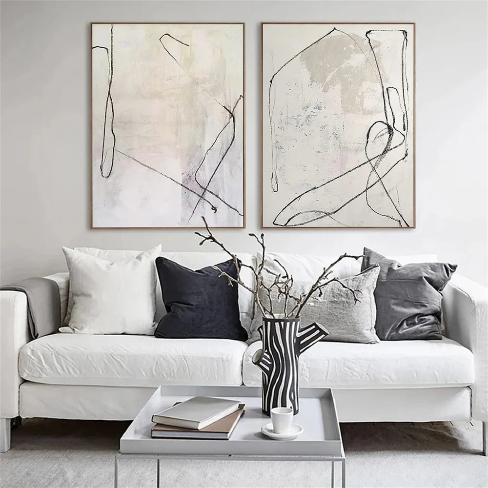 Wabi Sabi Abstract Wall Art Set of 2 #WT010