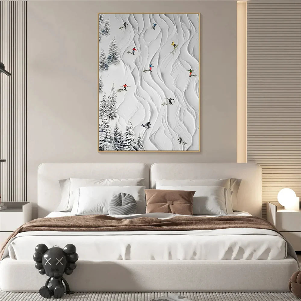 Skiing Sport Art Textured Canvas #PT012