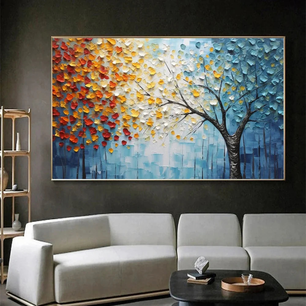 Flower & Tree Textured Abstract Wall Art #SF025