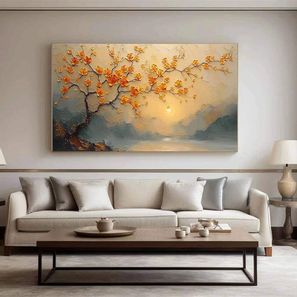 Flower & Tree Textured Abstract Wall Art #SF031
