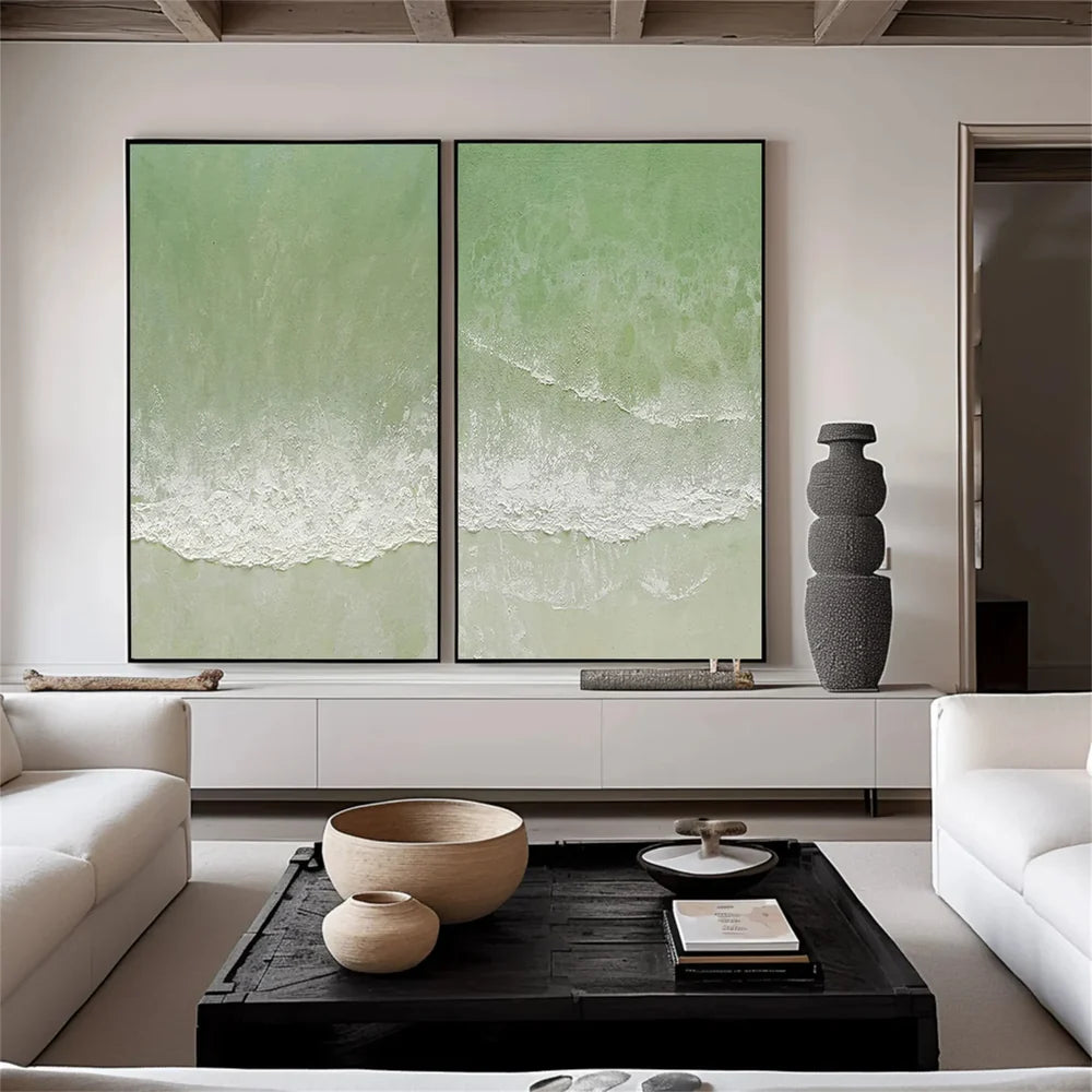 Ocean & Sky Abstract Set of 2 Wall Art #MO065