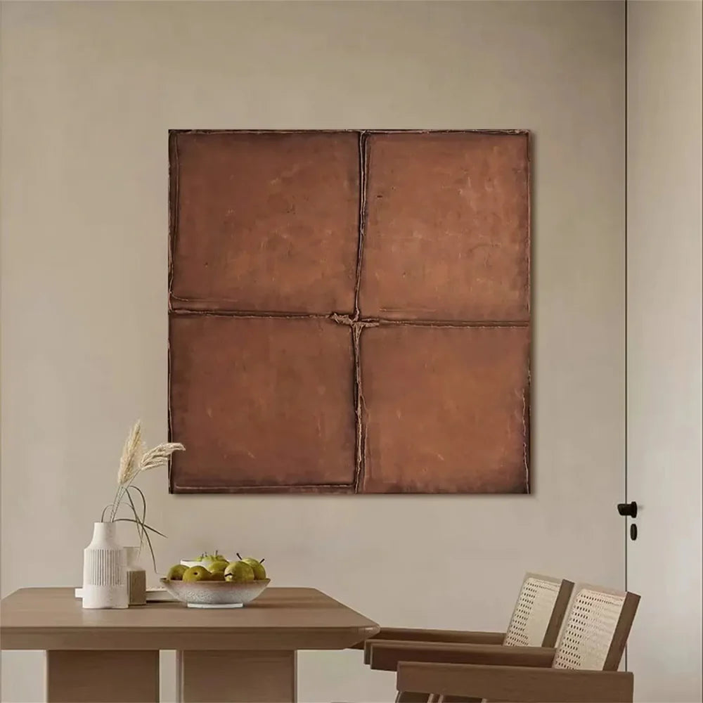 Beige and Brown Abstract Texture Wall Art  #AT040