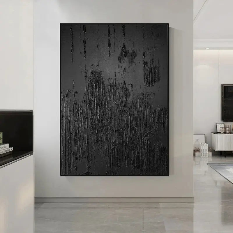 Black Minimalist Textured Wall Art #MT052