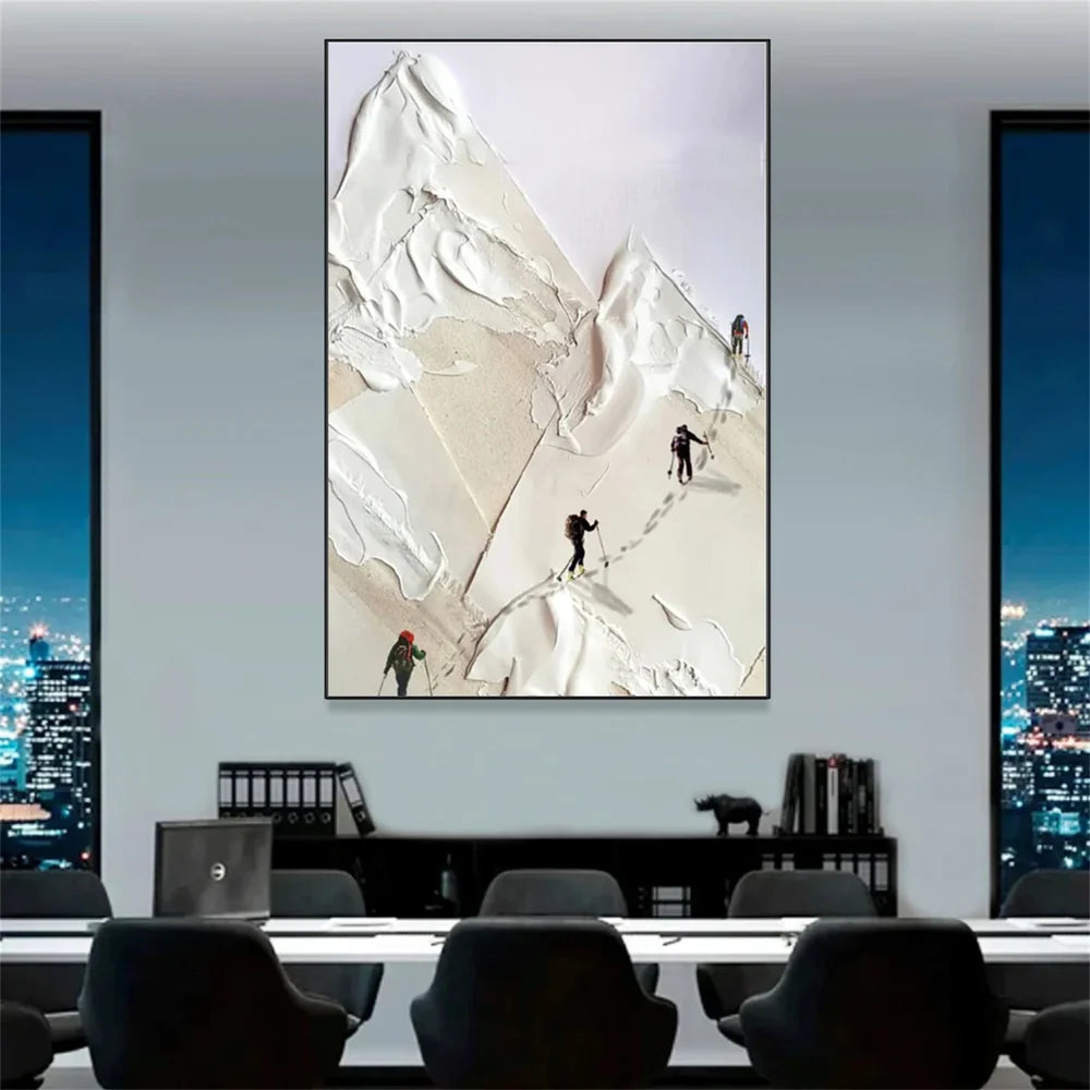 Skiing Sport Art Textured Canvas #PT004