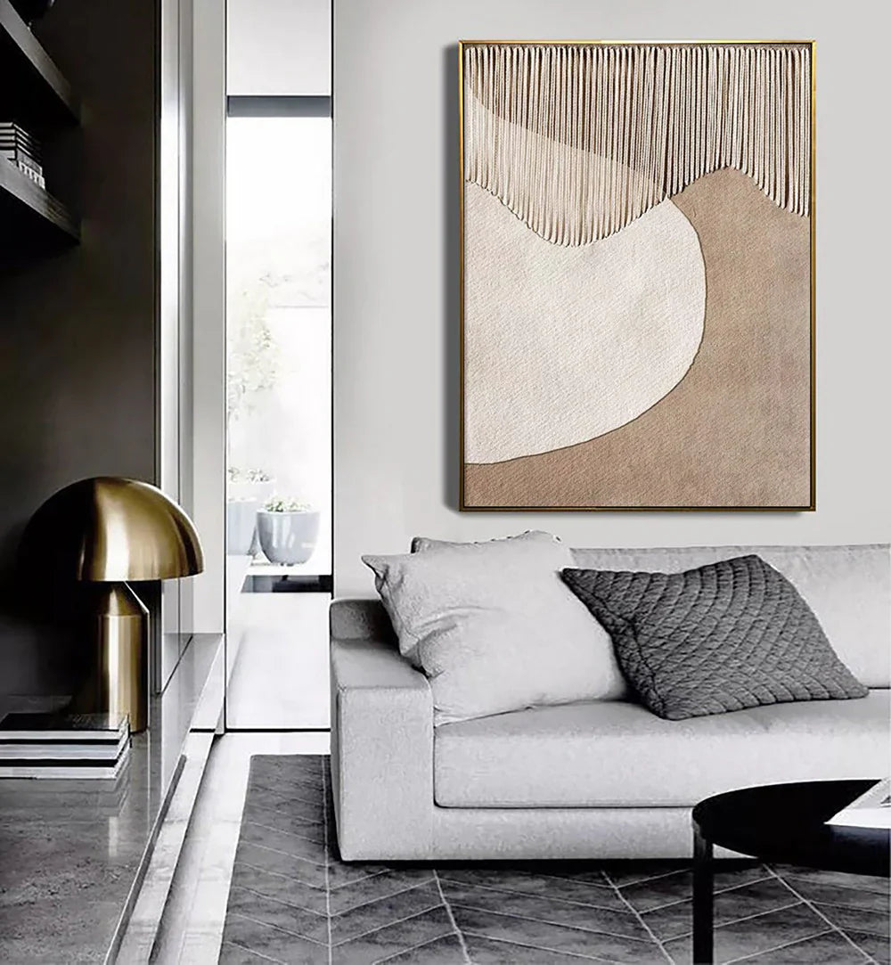 Beige and Brown Abstract Texture Wall Art #AT016