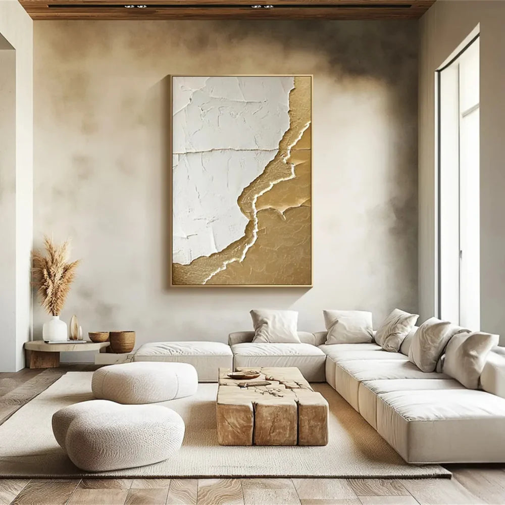 White Minimalist Textured Wall Art #MT128