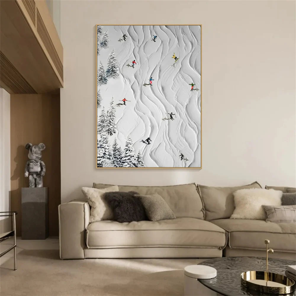 Skiing Sport Art Textured Canvas #PT012