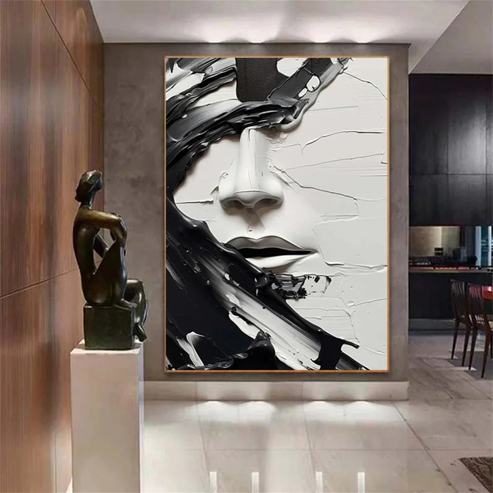 Abstract Portrait Textured Wall Art #PB006