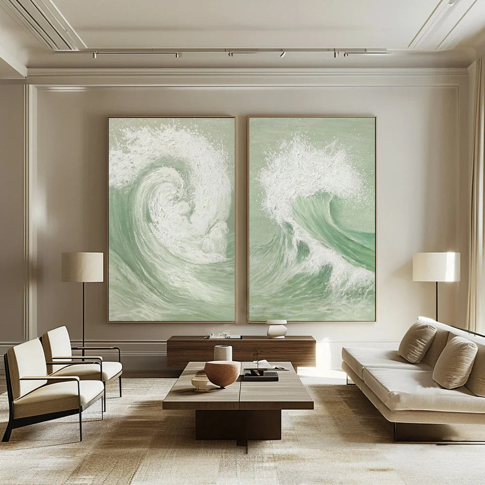 Ocean & Sky Abstract Set of 2 Wall Art #MO058