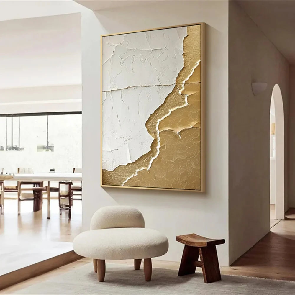White Minimalist Textured Wall Art #MT128