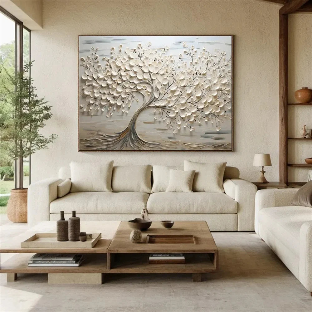 Flower & Tree Textured Abstract Wall Art #SF015