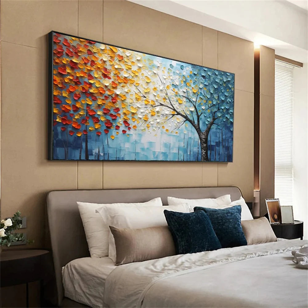 Flower & Tree Textured Abstract Wall Art #SF025