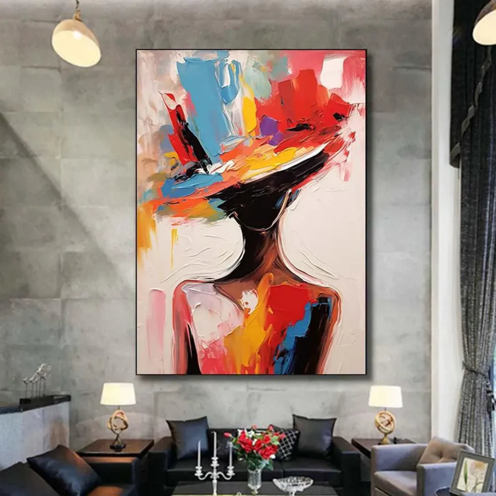 Abstract Portrait Textured Wall Art #PB019