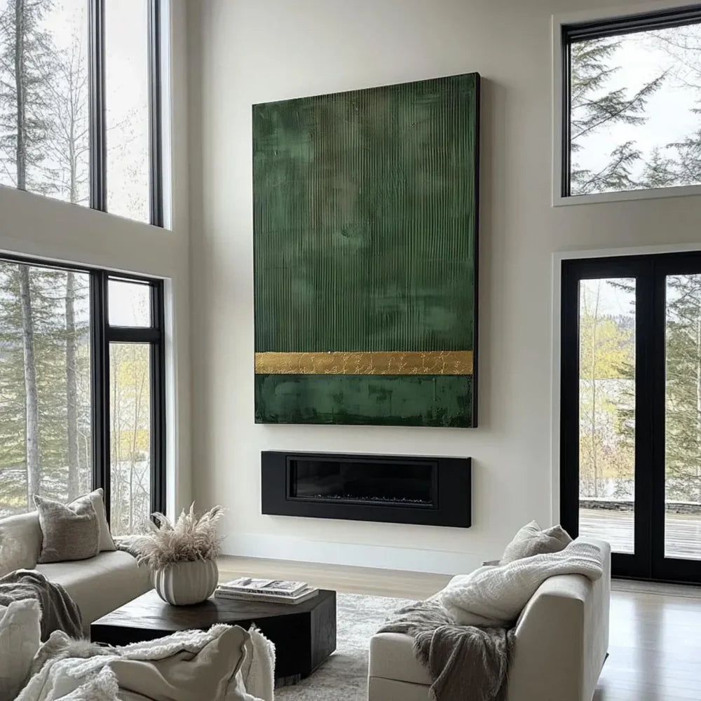 Green Minimalist Textured Wall Art #MT085