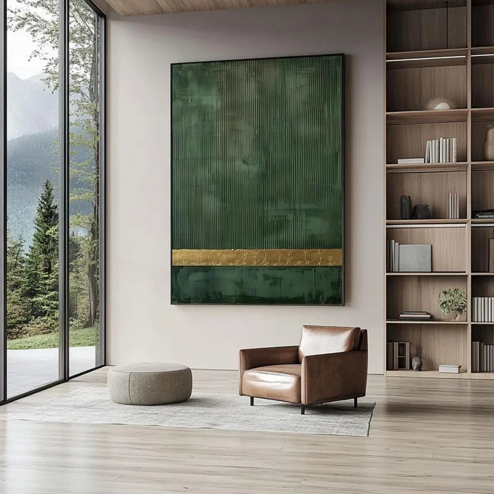 Green Minimalist Textured Wall Art #MT085