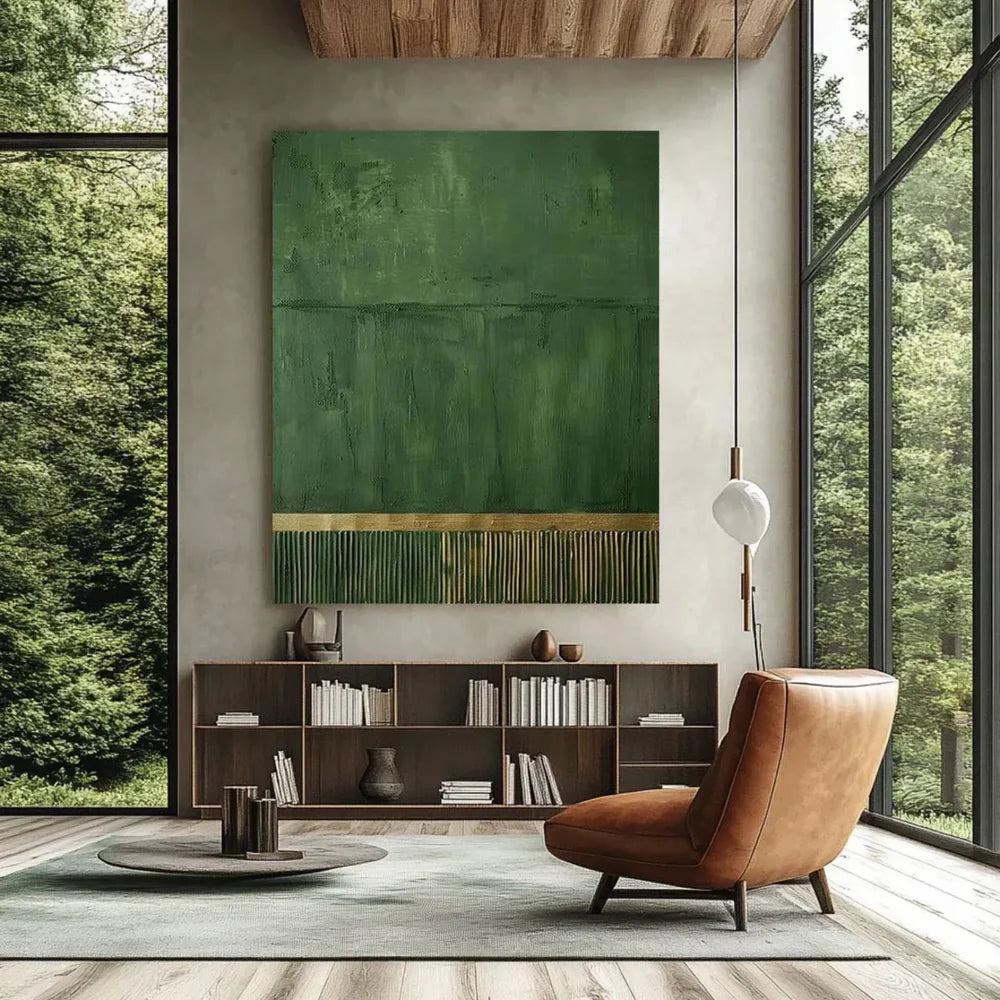 Green Minimalist Textured Wall Art #MT086