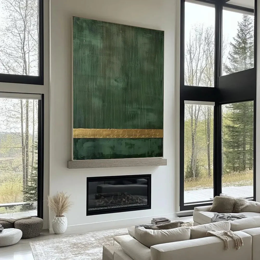 Green Minimalist Textured Wall Art #MT085