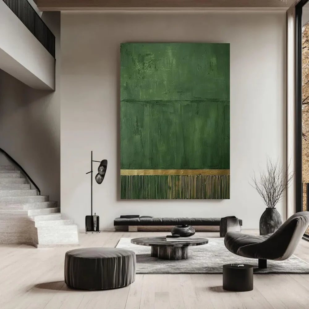 Green Minimalist Textured Wall Art #MT086